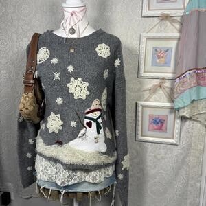 vintage snowman christmas sweater